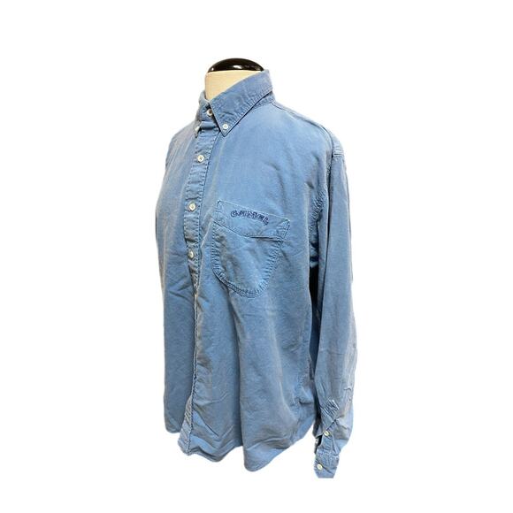 Camel Button Down Shirt Mens XL Blue Embroidered Long Sleeve Vintage Made In USA - Picture 2 of 5